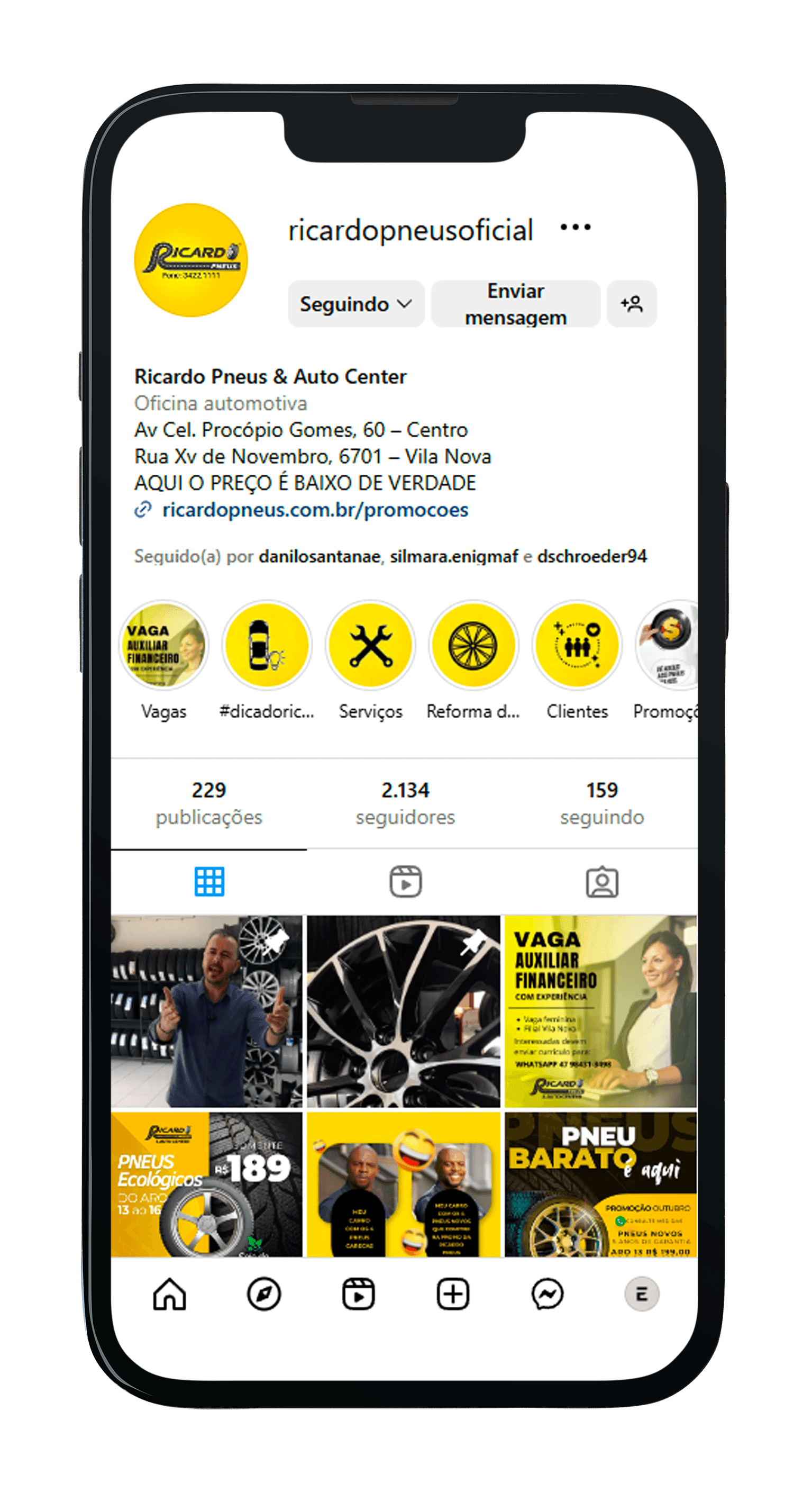 celular ricardo pneus